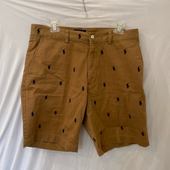 Polo Ralph Lauren Other - Polo ralph lauren Khaki Shorts tan embroidered navy horses sz 33